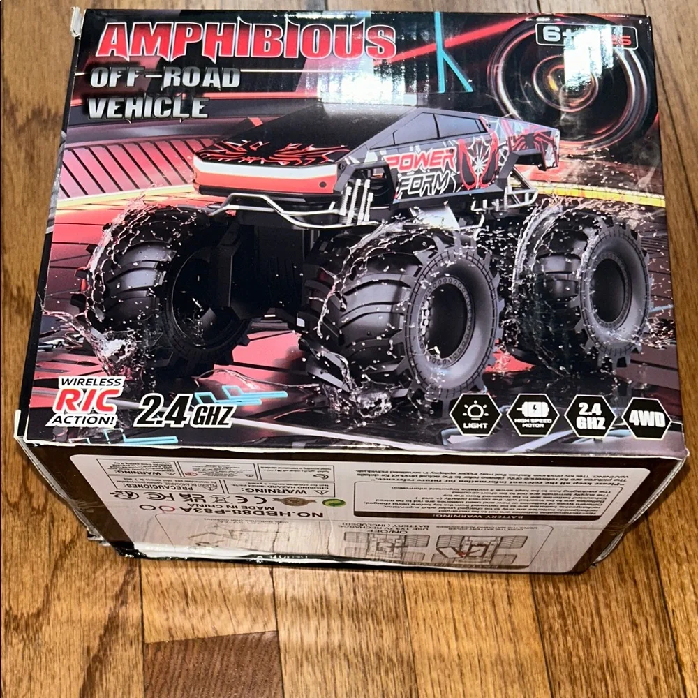 Amphibious Spiderman Remote Control Monster Truck Toy - Red and Black NIB